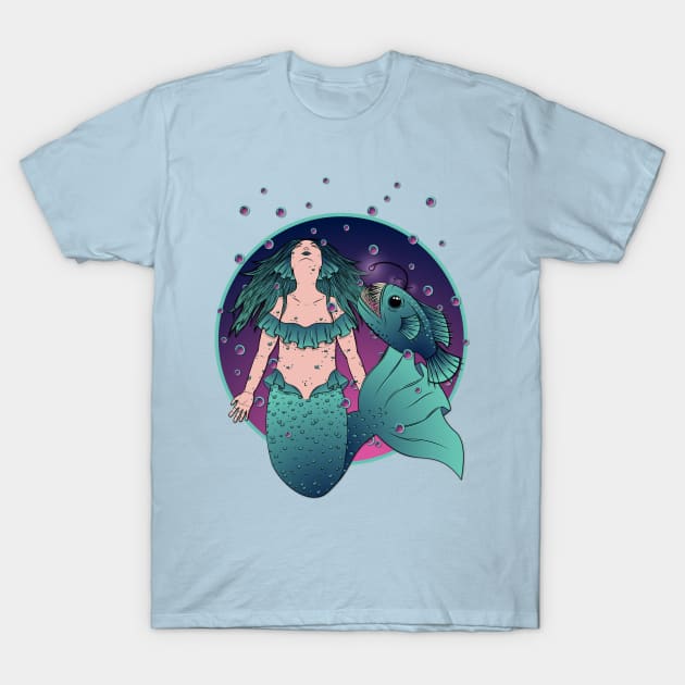 Mermaid and Angler T-Shirt by Desdymona